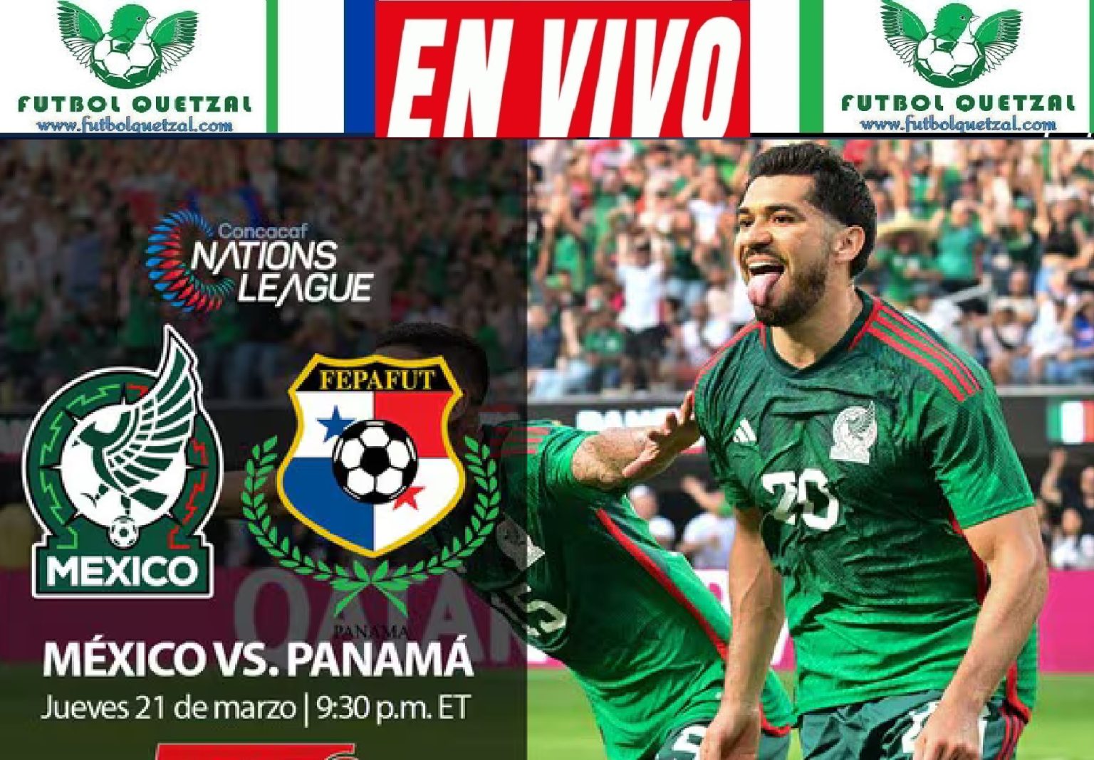 Ver Panamá vs México En Vivo Online CONCACAF Nations League 2024 Futbol Quetzal