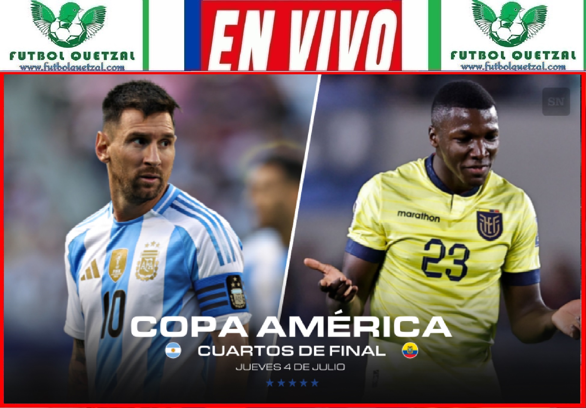 VER Argentina vs Ecuador EN VIVO GRATIS Copa América 2024