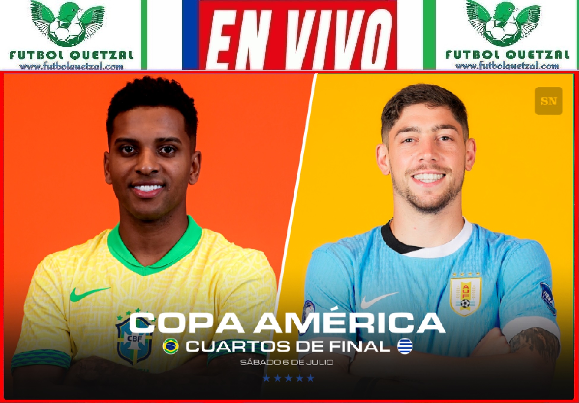 VER Uruguay vs Brasil EN VIVO GRATIS Copa América 2024